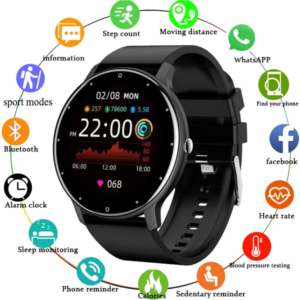 Smartwatch 2023 Full Touch Screen - Rastreador de Fitness Esportivo à Prova d'Água IP68 - Bluetooth Multi Dial - Relógio Inteligente para Homens e Mulheres